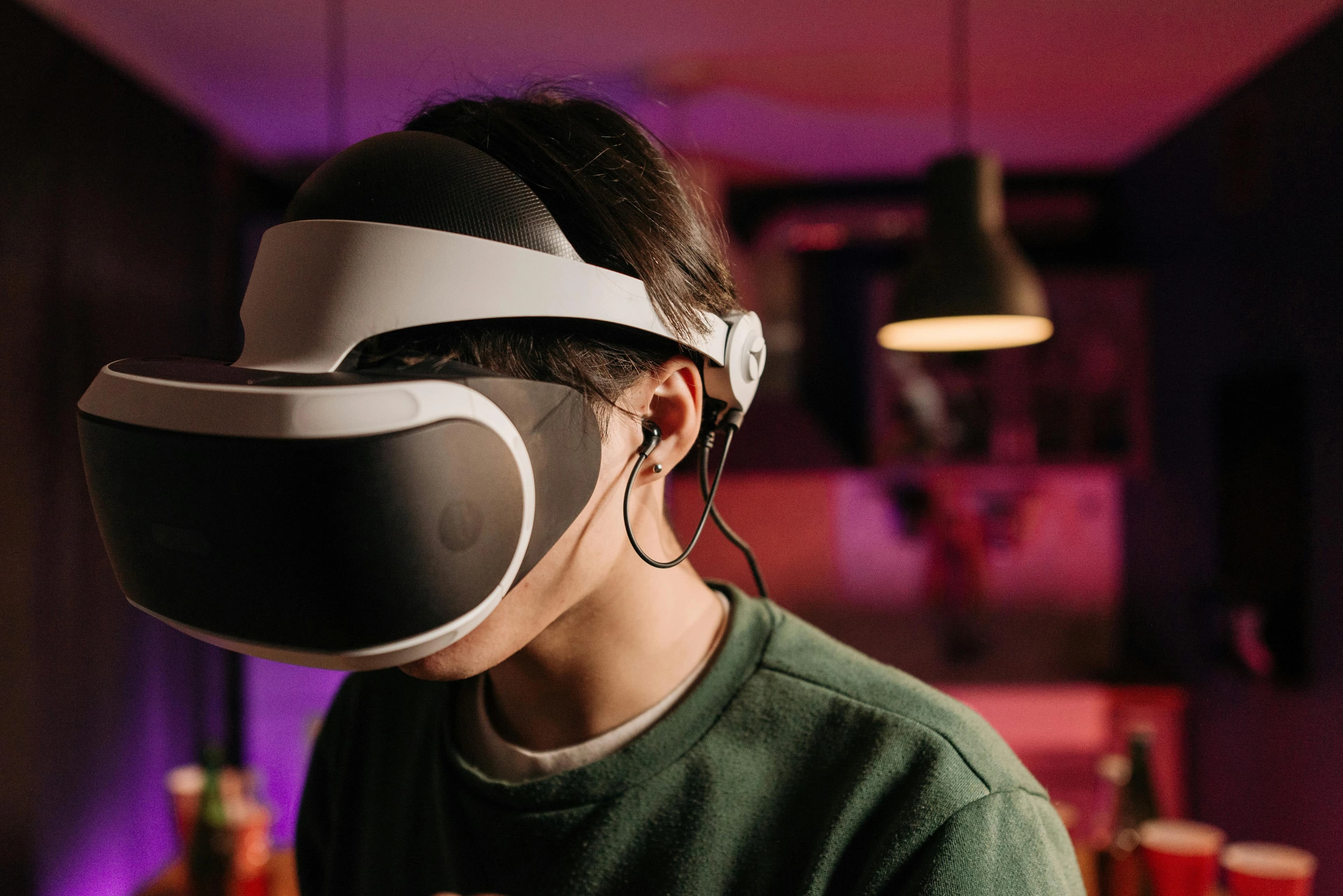 Person wearing a VR headset